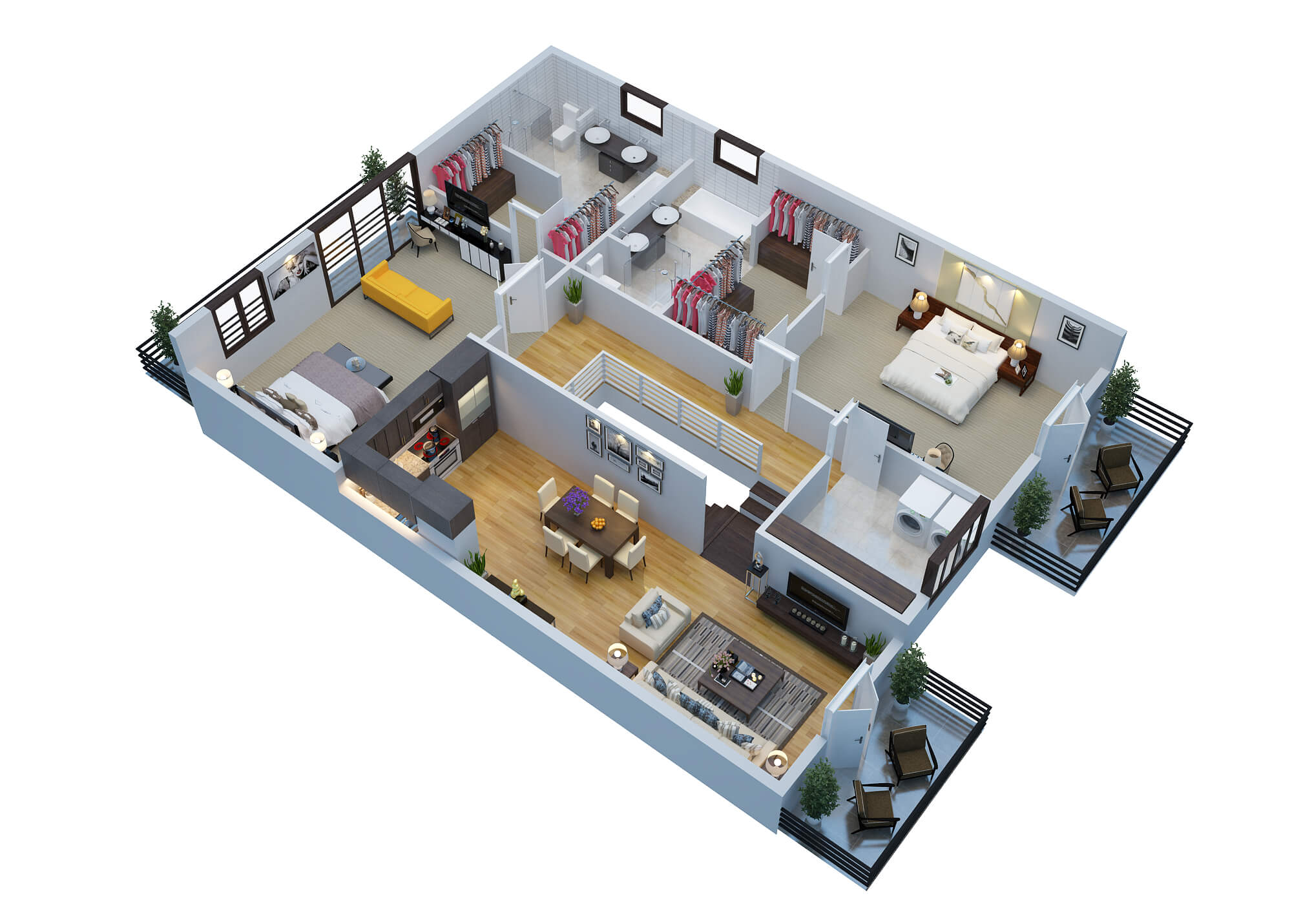 Real Estate 3D Floor Plans Design / Rendering Samples